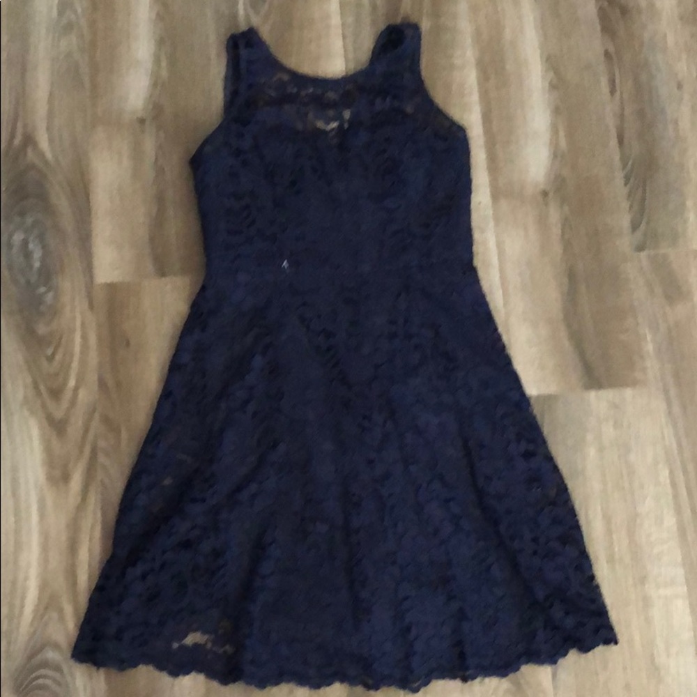 never worn dark blue dress